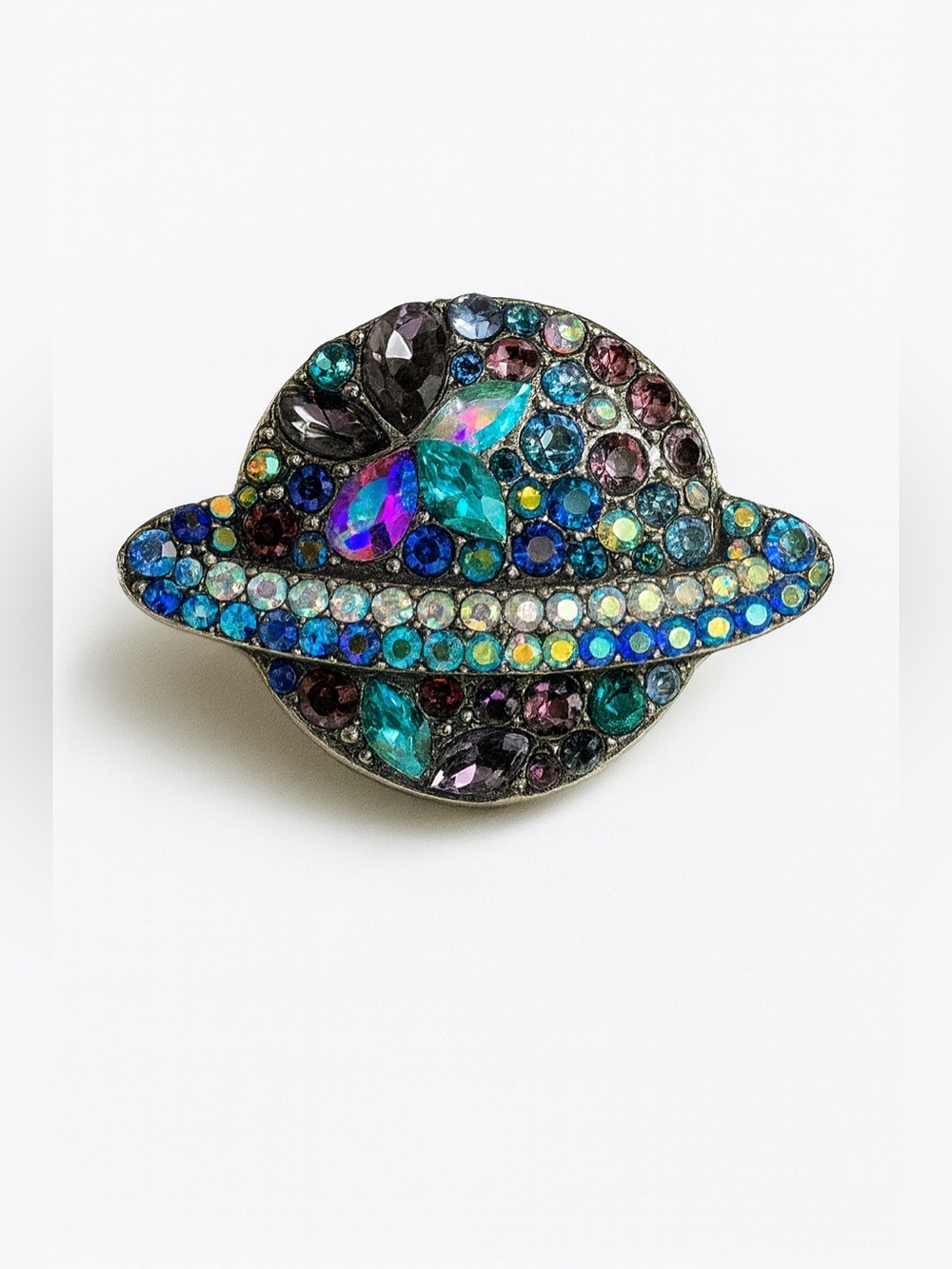 Multicolor Crystal Planet Brooch - Women Jewelry